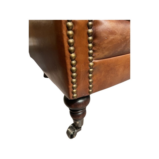 Image 1 of 1x fauteuil Chesterfield cognac