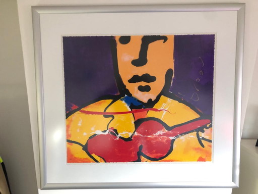 Herman Brood- Guitarman, Signed silkscreen