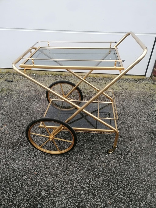 Retractable vintage service trolley - 1960s