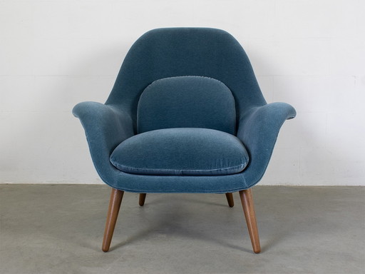 Fredericia Loungechair Swoon avec Ottoman