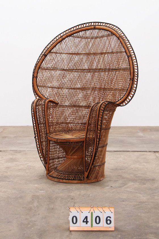 Image 1 of French King Sized Emmanuelle Peacock Chair, 1960s