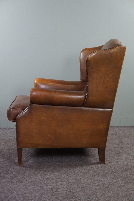 Image 1 of Wing armchair, sheepskin