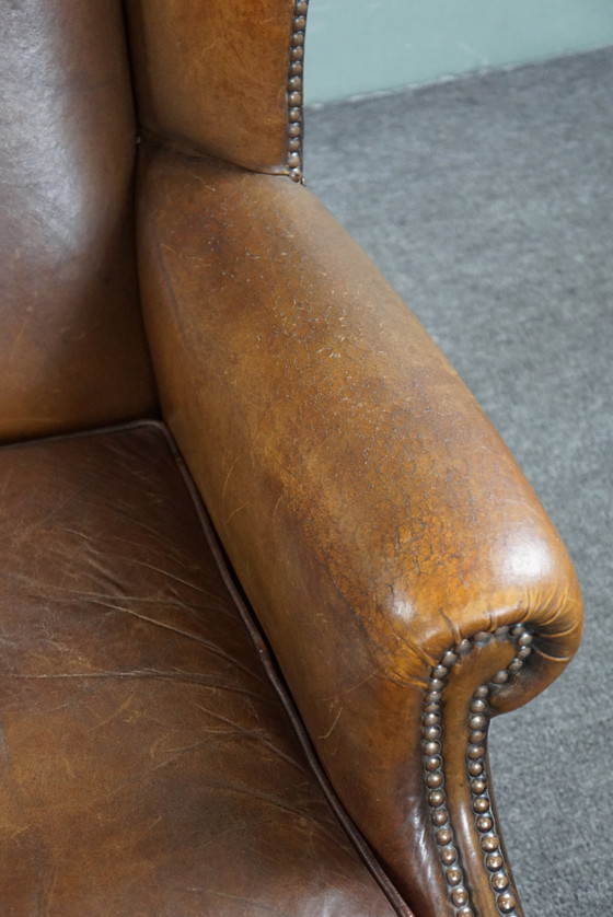 Image 1 of Wing armchair, sheepskin