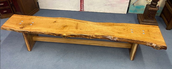 Image 1 of 2x natural Wood bench handmade from oak.