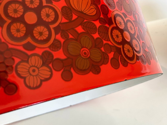 Image 1 of Kaj Franck and Raija Uosikkinen for Fog & Morup Danish orange / red enamel hanging lamp