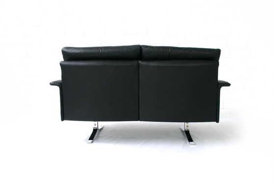 Image 1 of Rudolf Horn for Röhl Potsdam, Executive Leather Lounge Sofa, chrome base, 1960s