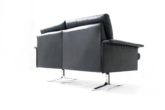 Image 1 of Rudolf Horn for Röhl Potsdam, Executive Leather Lounge Sofa, chrome base, 1960s