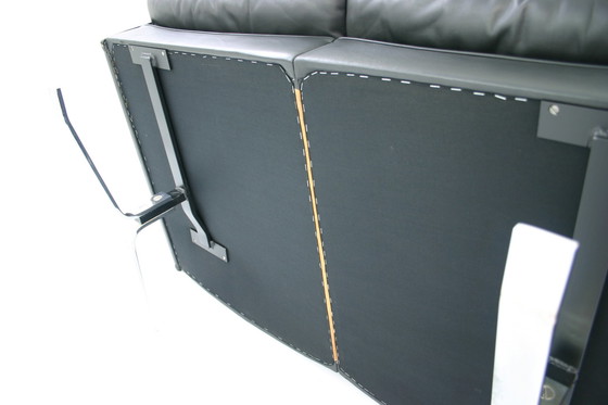 Image 1 of Rudolf Horn for Röhl Potsdam, Executive Leather Lounge Sofa, chrome base, 1960s