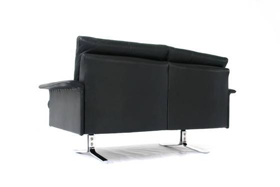 Image 1 of Rudolf Horn for Röhl Potsdam, Executive Leather Lounge Sofa, chrome base, 1960s