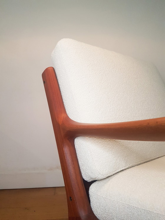 Image 1 of 2 x Ole Wanscher Senator Chairs in teak and bouclé