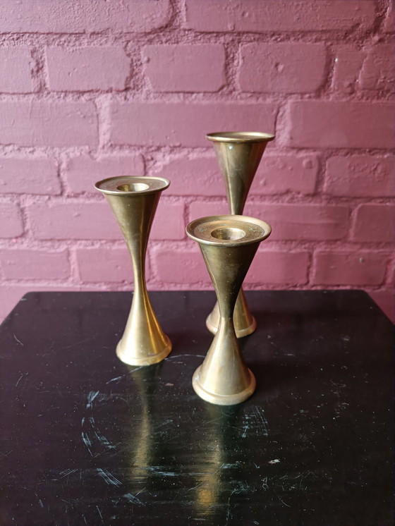 Image 1 of Vintage brass candlesticks set