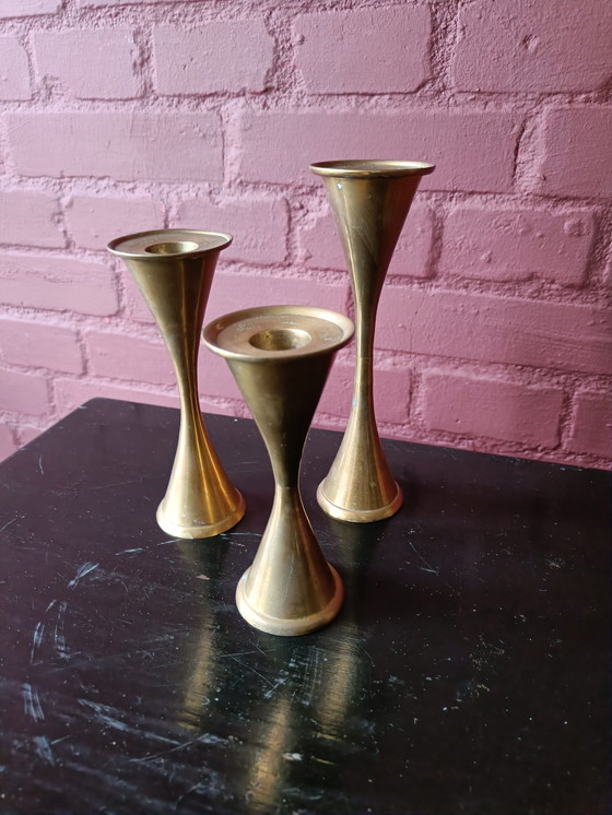 Image 1 of Vintage brass candlesticks set