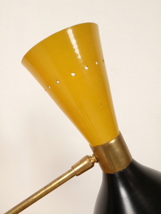 Image 1 of 2x Italian conical mid century style table lamps