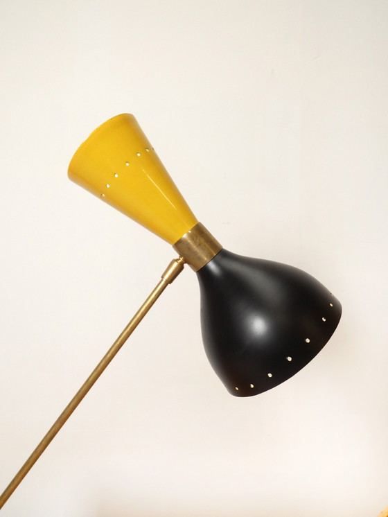 Image 1 of 2x Italian conical mid century style table lamps