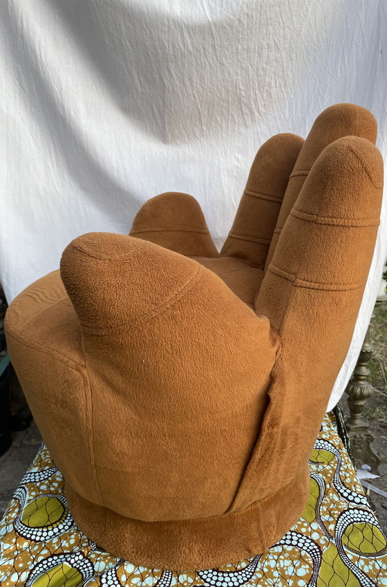 Image 1 of Vintage teddy brown pouf