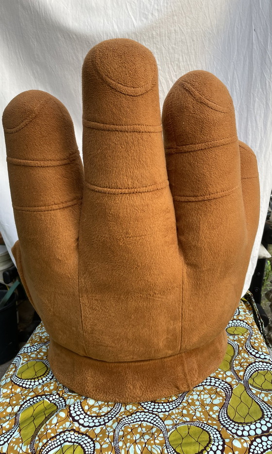 Image 1 of Vintage teddy brown pouf