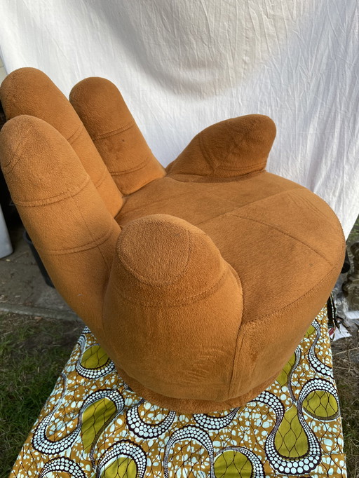 Vintage teddy brown pouf