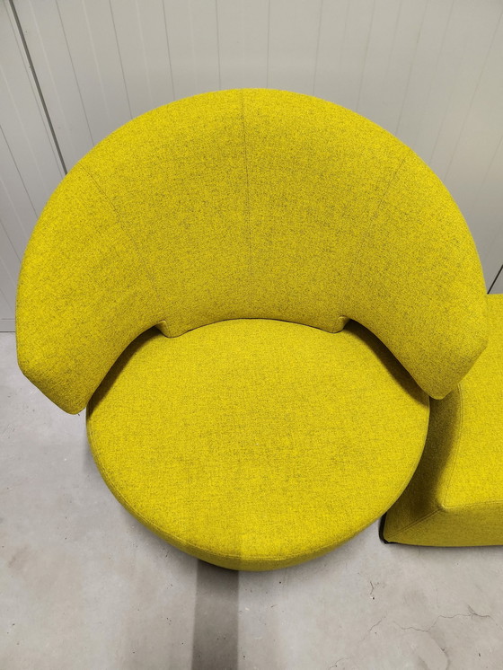 Image 1 of Werther Trick Divina Designer Swivel Chair with Yellow Ottoman