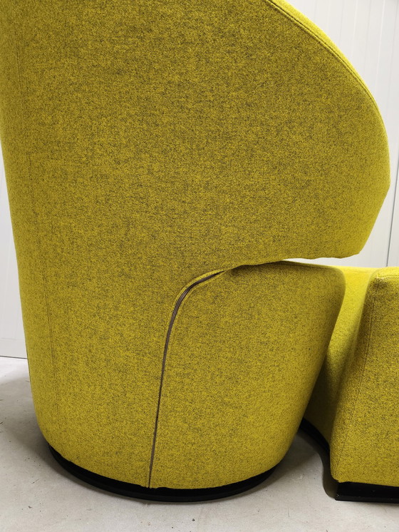 Image 1 of Werther Trick Divina Fauteuil pivotant design Chair avec ottomane jaune