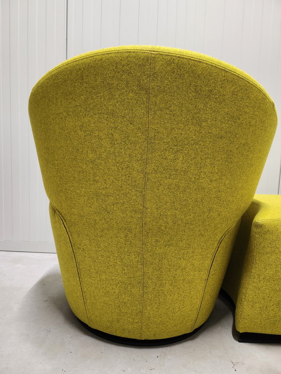 Image 1 of Werther Trick Divina Designer Swivel Chair with Yellow Ottoman