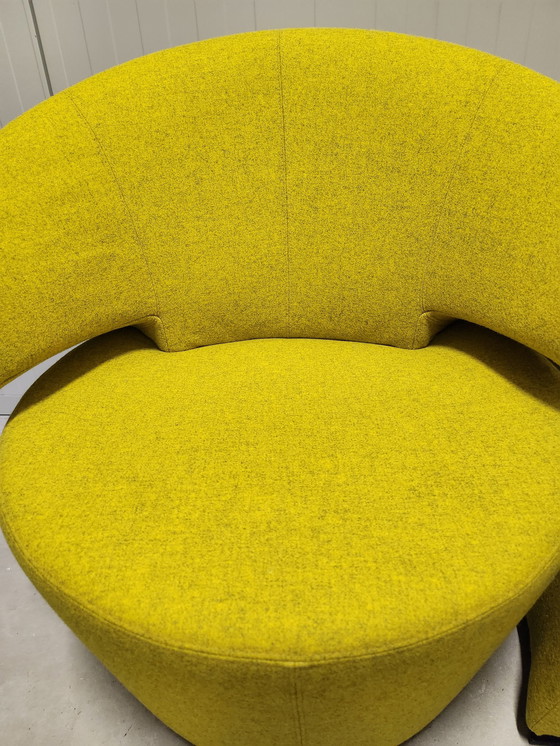 Image 1 of Werther Trick Divina Designer Swivel Chair with Yellow Ottoman