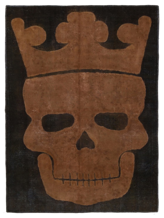 Image 1 of House of Rugs- Motif de crâne - Tapis persan d'époque
