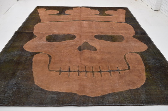 Image 1 of House of Rugs- Motif de crâne - Tapis persan d'époque