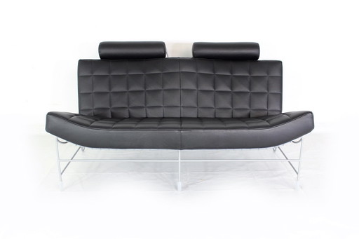 Leolux “Volare” Sofa by Jan Armgardt with quilted leather cushions, as new