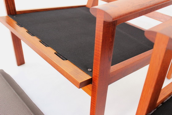 Image 1 of Illum Wikkelsø for Niels Eilersen, 2x Danish "Capella" Teak Lounge Chair + 1x Stool