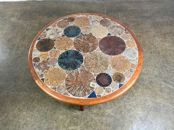 Image 1 of Coffee table Tue Poulsen Haslev teak Ceramic tiles Mid Century
