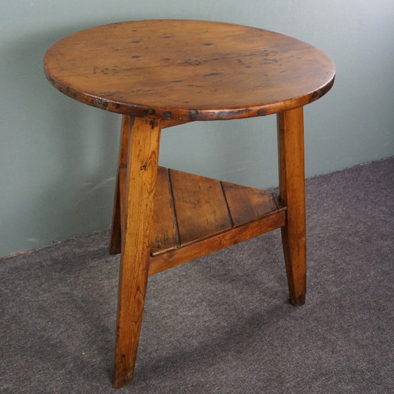 Image 1 of High English Pinewood cricket table with original nails and oxidation