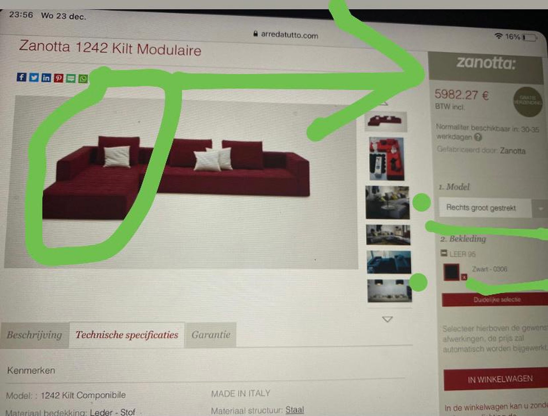 Zanotta Kilt corner sofa € 7,000 Whoppah