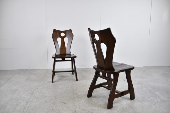 Image 1 of 4x brutalist dining chairs