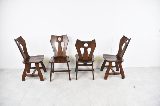 Image 1 of 4x brutalist dining chairs