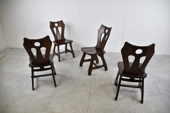 Image 1 of 4x brutalist dining chairs