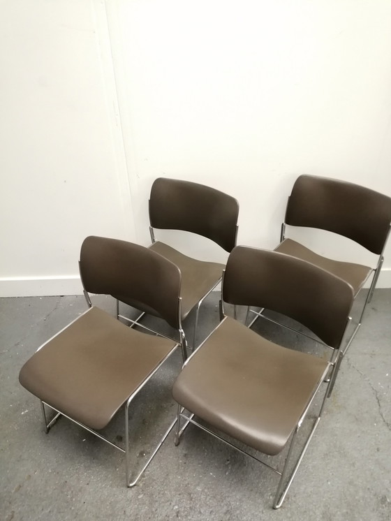Image 1 of Set of 4 - David Rowland 40/4 chairs
