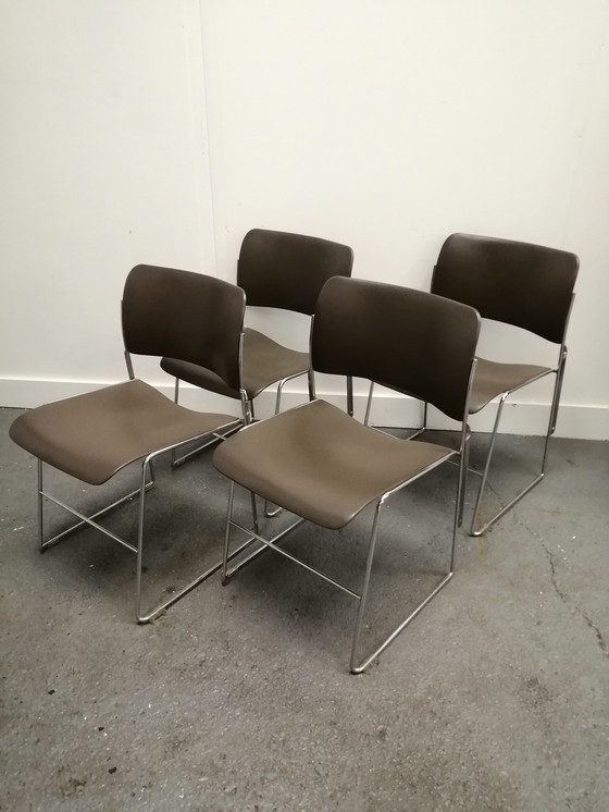 Image 1 of Set of 4 - David Rowland 40/4 chairs