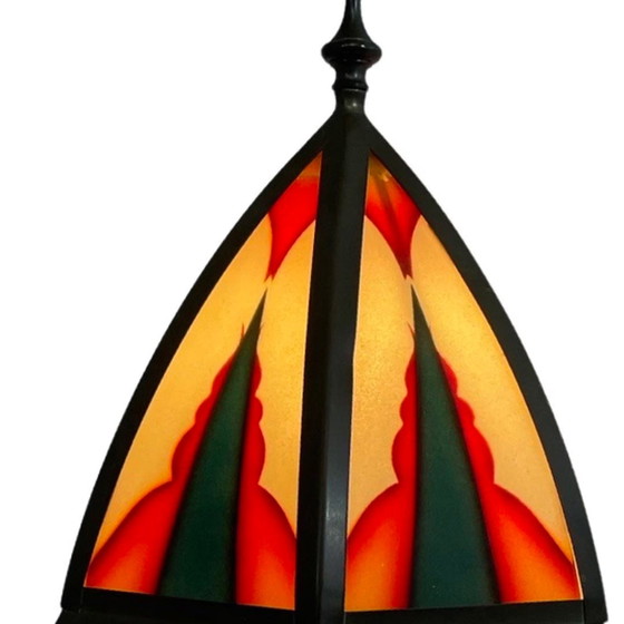 Image 1 of Art Deco / Amsterdam School - Stained glass table lamp