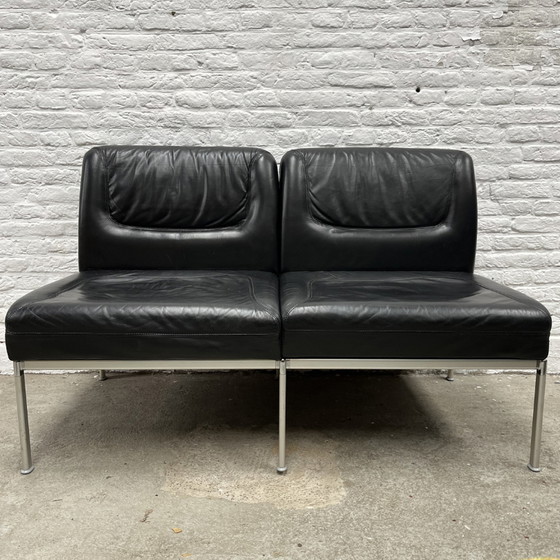 Image 1 of Lübke Two-seater sofa in black leather