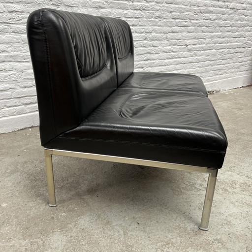 Lübke Two-seater sofa in black leather