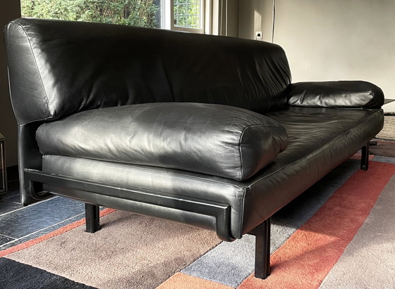 Image 1 of Matteo Grassi black leather Italian design sofa