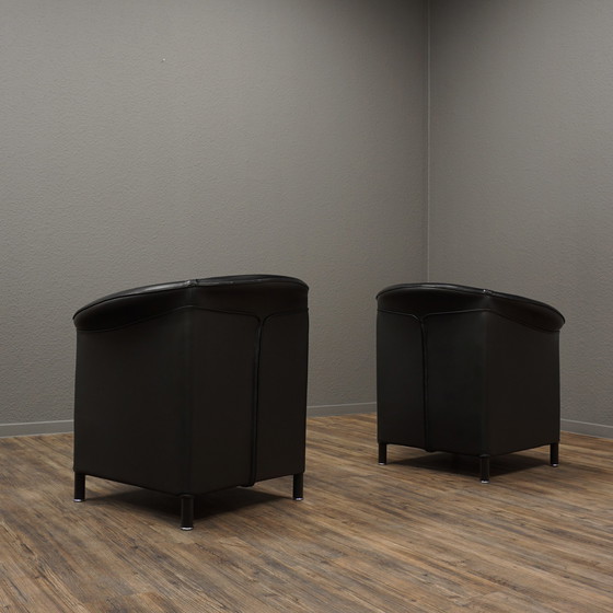 Image 1 of 2x Wittmann Aura Armchairs Leather black