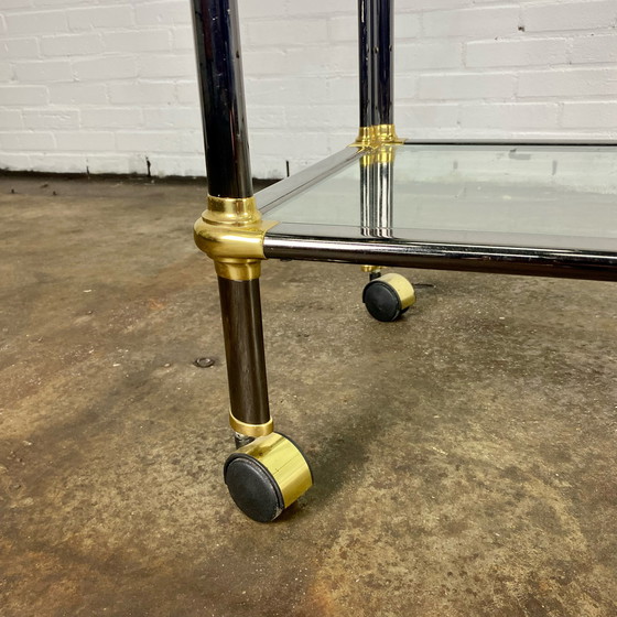 Image 1 of Carrello bar francese vintage in ottone e cromo