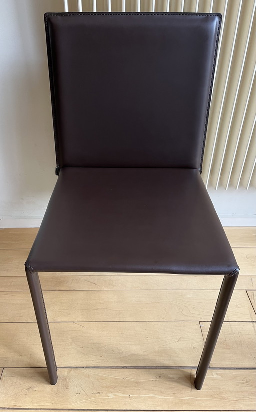 8x Kristalia leather dining chair