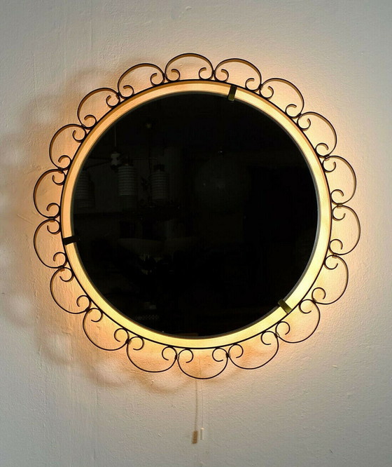 Image 1 of Hillebrand wall mirror - round brass