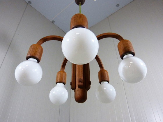 Image 1 of Domus teak chandelier, Denmark 1970's