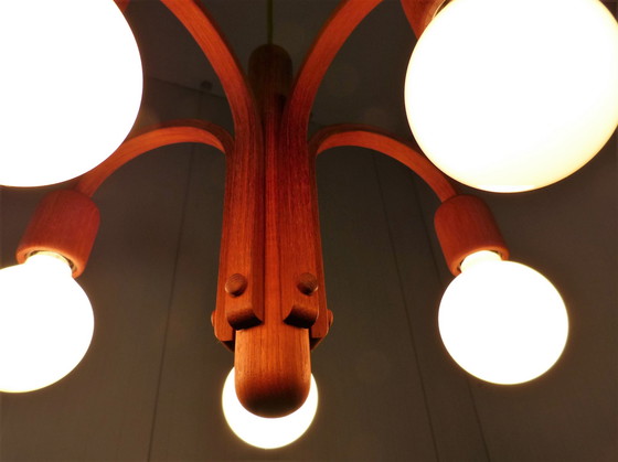 Image 1 of Domus teak chandelier, Denmark 1970's