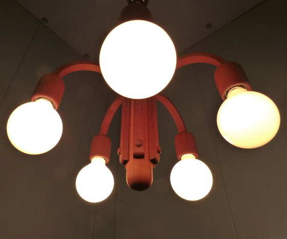 Image 1 of Domus teak chandelier, Denmark 1970's