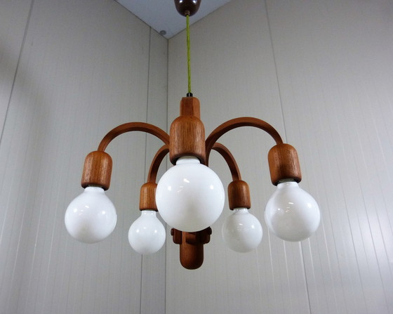 Image 1 of Domus teak chandelier, Denmark 1970's