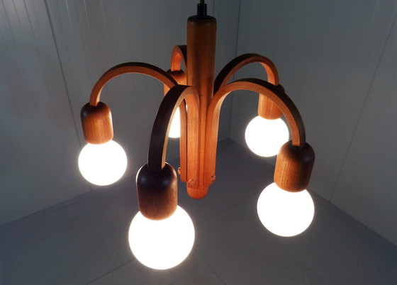 Image 1 of Domus teak chandelier, Denmark 1970's